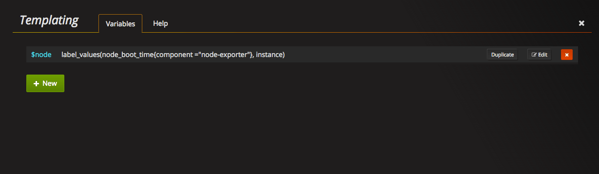 Grafana template add