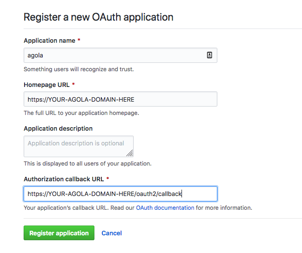 how to create oauth app in github